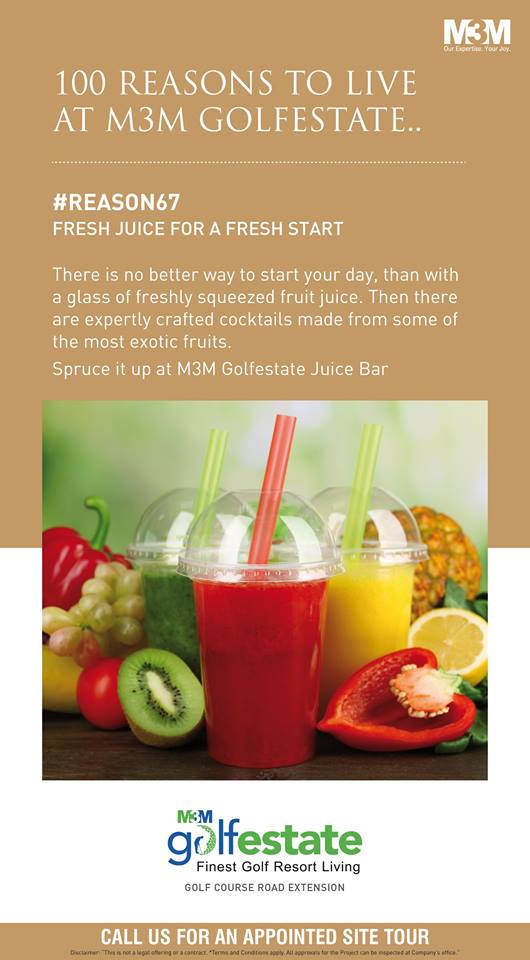 Spruce it up at M3M Golf Estate Juice Bar Update